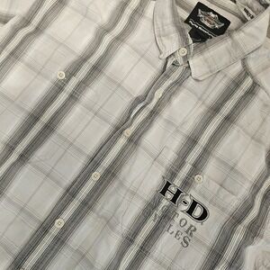 Harley Davidson Button Up Shirt Men 3XL Genuine MotorClothes Motorcycle Pockets‎